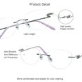 thumbnail image 2 of VisionGlobal Metal Readers for men/women Blue Light Blocking,Hand-set Diamond Fashion Square Glasses (Purple Clear, +1.00 Magnification), 2 of 5