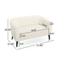thumbnail image 3 of Noble House Modern Fabric Loveseat Indoor Seating  for Living Room,Bedroom,Apartment recommended, White, 3 of 8