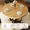 thumbnail image 6 of iPormis 59'' Extendable Round Dining Table for 4 to 8, Kitchen Table with Sturdy X-Base Metal Legs, MDF Board , Space Saving, Easy Assembly,Oak, 6 of 8