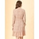 thumbnail image 5 of Vestido A Media Pierna Allegra K de Leopardo con Dobladillo con Volantes y Manga Larga Rosa S, 5 of 6