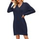 thumbnail image 1 of Vestido De Suéter De Invierno Jerseys básicos de ganchillo para mujer, informal, Sexy, de color sólido, ajuste holgado, traje de vacaciones Ygjytge Azul Marino S para Mujer, 1 of 7
