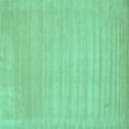 thumbnail image 1 of Ahgly Company Indoor Square Solid Turquoise Blue Modern Area Rugs, 3' Square, 1 of 4