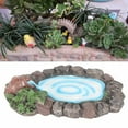 thumbnail image 2 of GentleMall Fairy Garden Rock Pond 6.5in Long Hand Painted Lifelike Resin Miniature Pond for House Outdoor Decoration, 2 of 9