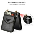 thumbnail image 3 of ELEHOLD Luxury Leather Case for Samsung Galaxy Z Flip 5,with Card Slot Adjustable Crossbody Shoulder Strap Shockproof Purse Phone Case for Galaxy Z Flip 5,Black, 3 of 8