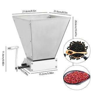 Electric Grain Mill Barley Grinder Malt Crusher Roller Grain Mill Grain  Grinder Home Brew Mill Food Grade Stainless Steel Cereal Beans Mill+4x  Hopper