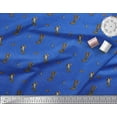thumbnail image 2 of Soimoi Blue Cotton Voile Fabric Footprint & Shoes Fashion Printed Fabric 1 Yard 42 Inch Wide, 2 of 3