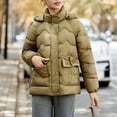 thumbnail image 6 of Enjoytime Jackets for Women Solid Color Stand Up Collar Full Zip Outerwear Long Sleeve Thicken Warm Fall Coats Winter Plus Size Clothes with Removable Hood Khaki XXXL, 6 of 8
