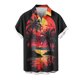 thumbnail image 5 of Mens Casual Manga Corta Botón Abajo Camisas Turndown Cuello Blusa de Impresión, Poliéster Ligero Top de la Moda para el Verano Al Aire Libre Y el Uso Diario, 5 of 6