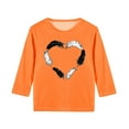 thumbnail image 4 of Frwgonr Kids T-Shirts Girls Orange Kids Summer Fall Crewneck Tops Cute Tees Blouse Size 3T-14, 4 of 5
