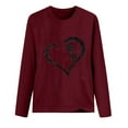 thumbnail image 3 of Pimelu Valentines Day Shirts for Women,Women's Tees Shirts,Cute Sport Vintage Oversized Sweatshirt for Women Plus Size Round Neck Long-Sleeve Pullover Women Tees Heart Paws Print Lightweight Pullover, 3 of 3