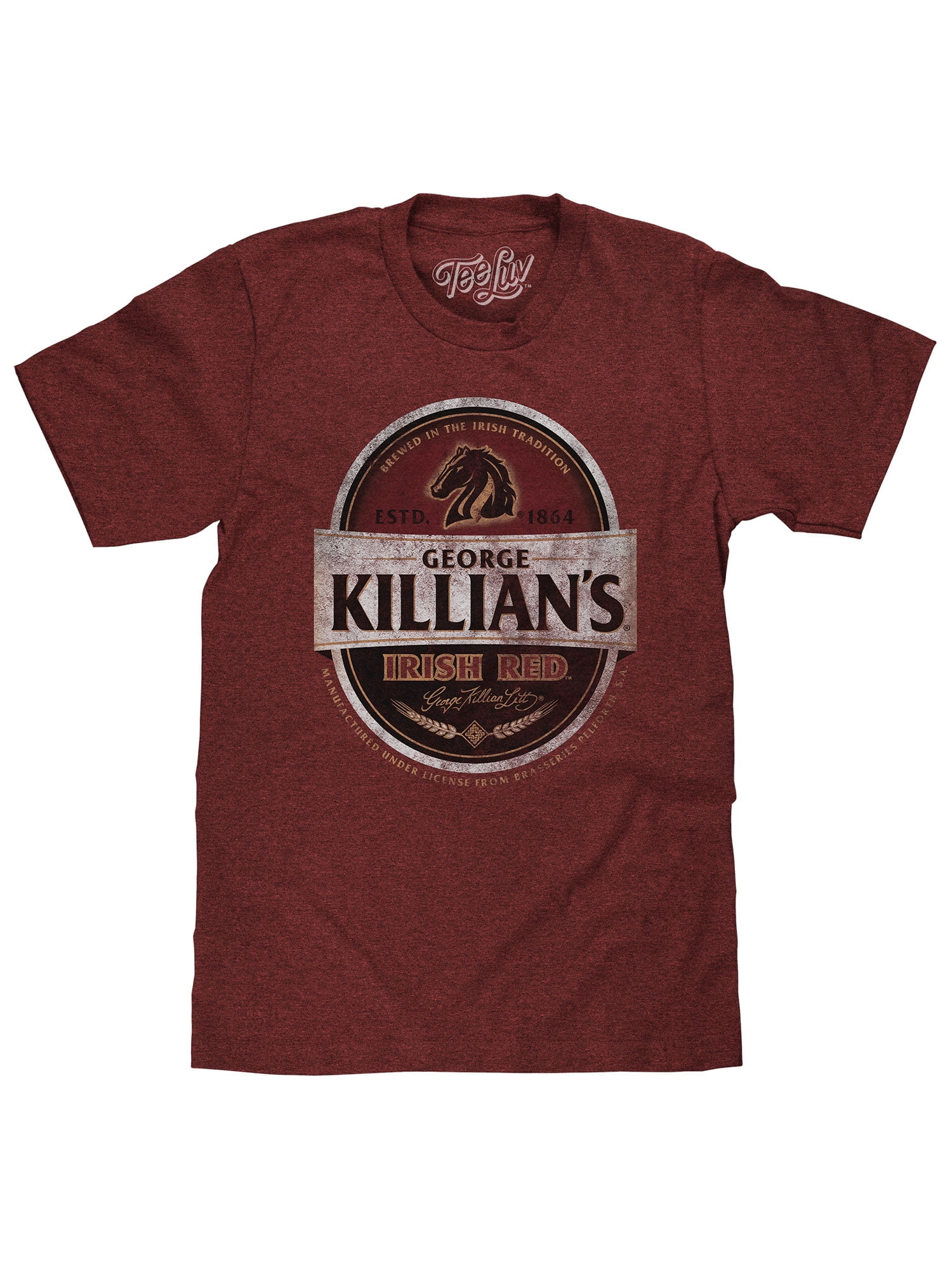 Tee Luv Men's George Killian's Irish Red Premium Beer Logo T-Shirt (XL ...