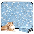 thumbnail image 2 of Qxltty Light Blue Background with White Floral Pattern Cat litter Pads Pet Set of 2 Diaper Mats Center Anti-leakage Layer Absorbent Soft and Comfortable, 2 of 7