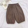 thumbnail image 5 of SROBPTY Boys Summer Pants Solid Linen Cropped Sweatpants Side Pocket for Daily Use 6M-12Y, 5 of 5