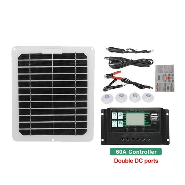 Portable Solar Panel 12V 50W Solar Cells Charger USB Dual DC 100A Solar Controller Kit Complete For Home Camping Car RV Boat ,Easy to Install