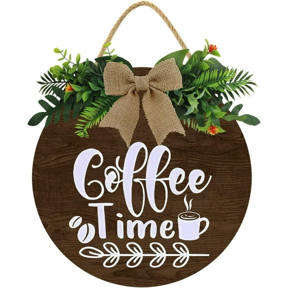 Eveokoki 12" Coffee Bar Wall Signs Decor, Coffee Time Sign, Farmhouse Wood Coffee Signs Coffee Bar Decor for Coffee Station, Coffee Lover Gift