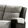thumbnail image 3 of Benjara Sten 86 Inch Power Recliner Sofa, USB Port, Gray Fabric, Black Faux Leather, 3 of 5