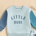 thumbnail image 4 of UngA Toddler Baby Boy Fall Winter Clothes Mamas Little Boy Outfit Letter Long Sleeve Sweatshirts and Jogger Pants Set (Sky Blue,2-3 Years), 4 of 6