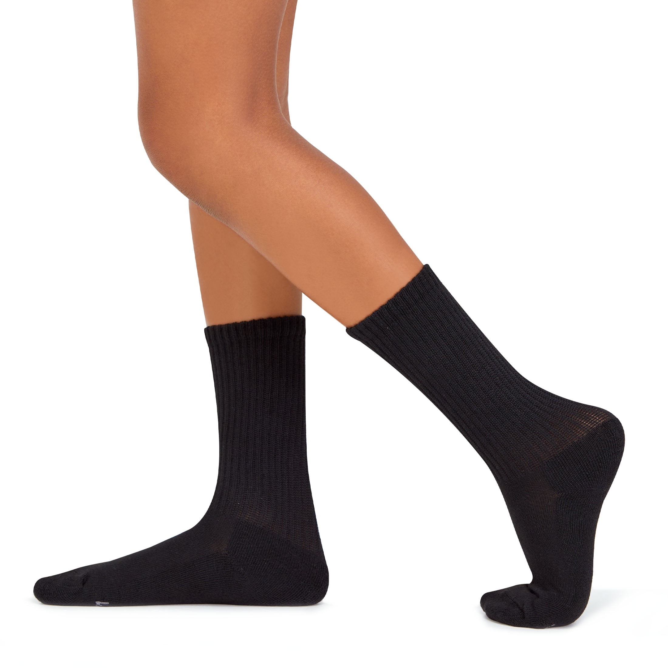 Fruit of the Loom All Day Comfort Girls Crew Socks, Sizes 6-10, 10-Pack