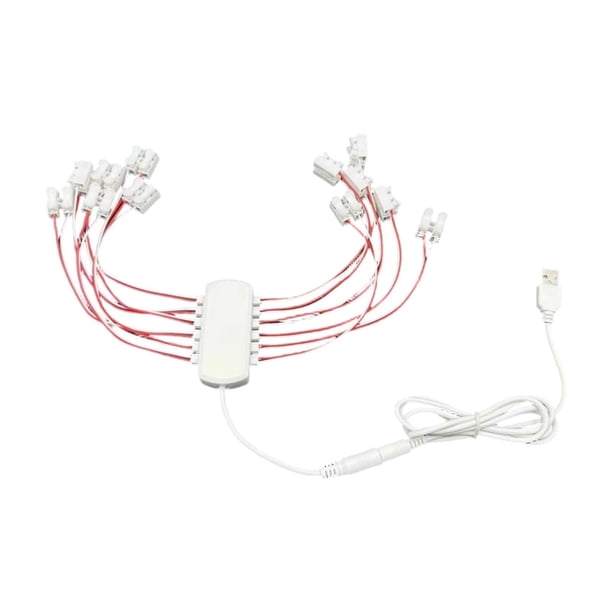 Distribuidor de fuente de alimentación USB de 5 V. Cableado de iluminación conveniente para luces de calle a escala HO. 12 puertos