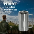 thumbnail image 3 of Stainless Steel Beer Mug with Lid, 20 Ounce Double Walled Vacuum Insulated, by Maxam, 3 of 6