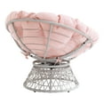 thumbnail image 4 of Papasan Chair with Pink Round Pillow Fabric Cushion and Cream Wicker Weave, 4 of 7
