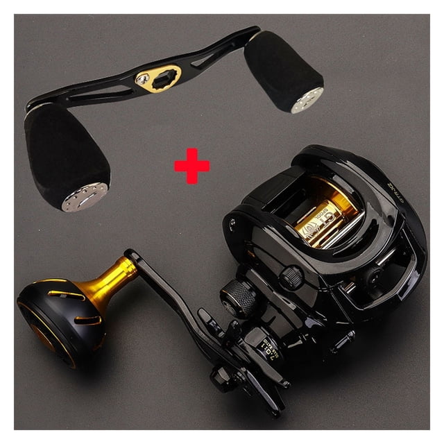 Baitcasting Fishing Reel Dual Brake System 7.0:1 High Speed CNC Extended Handle Knob 8Kg Carbon Fiber Drag Reel Fishing ,Rigid Aluminum Skeletal Frame