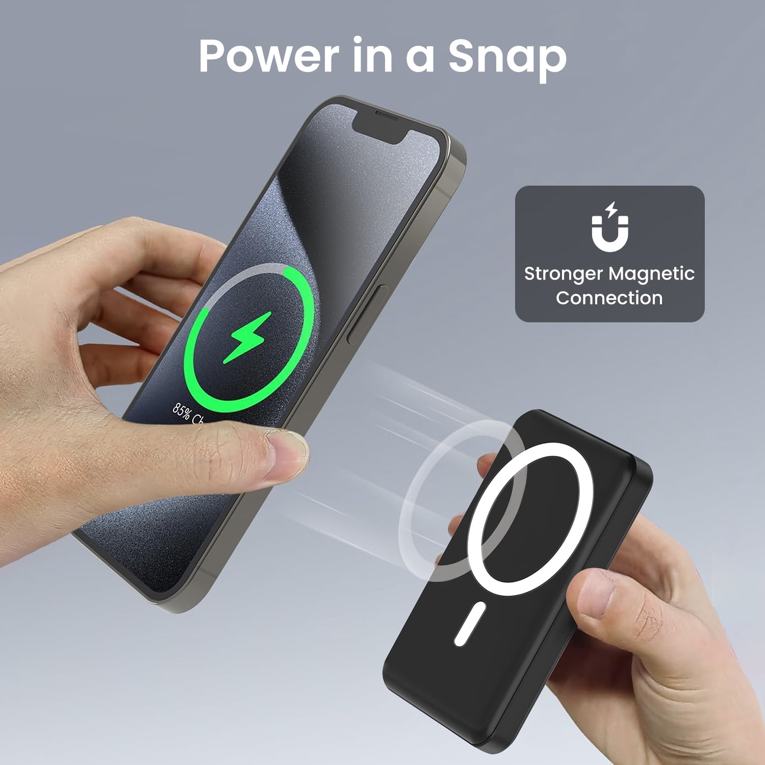 GASYESOY Portable Charger,10000mAh 20W Power Bank,Built-in Cables Fast Charging,with LED Display for iPhone 16/15/14/13/12 and Android,Black