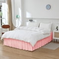 thumbnail image 3 of UniVerse Wrap Around Bed Skirt Three Fabric Sides Elastic Dust Ruffled 24 Inch Tailored Drop,Easy to Install Fade Resistant-Pink, Twin/Full, 3 of 13