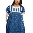 thumbnail image 4 of Moomaya Chemise de Nuit Maxi à Manches Courtes Imprimée, Boutonnée, en Coton, Tenue de Sommeil, 4 of 5