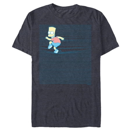 The Simpsons Bart Simpson Ruled Notebook Paper School Escape – Short Sleeve Blended T-Shirt for Adults – Customized-Navy Heather