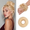 thumbnail image 1 of S-noilite Chignon Désordonné Pièce de Cheveux Humains, Chignon Blond Décoloré Lisse pour Femmes Filles Chignon Beigne Queue de Cheval Extensions (1 Unité), 1 of 9