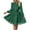 Green(Fashion), variant on Women Dresses Long Sleeve Floral Lace Tiered Swing V-Neck Button Front Belted Ruffle Hem Elegant Dresses,Black,XL