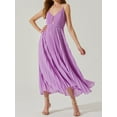 thumbnail image 2 of Faithtur Robe Nuisette pour Femmes, Sans Manches Col en V Dos Nu Plissée Imprimé Uni/fleur Robe Longue d'Été, 2 of 5
