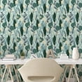 thumbnail image 2 of Ambesonne Tropical Peel & Stick Wallpaper for Home, Exotic Simplistic Flora, 13"x36", Hunter Green and Blue Grey, 2 of 5