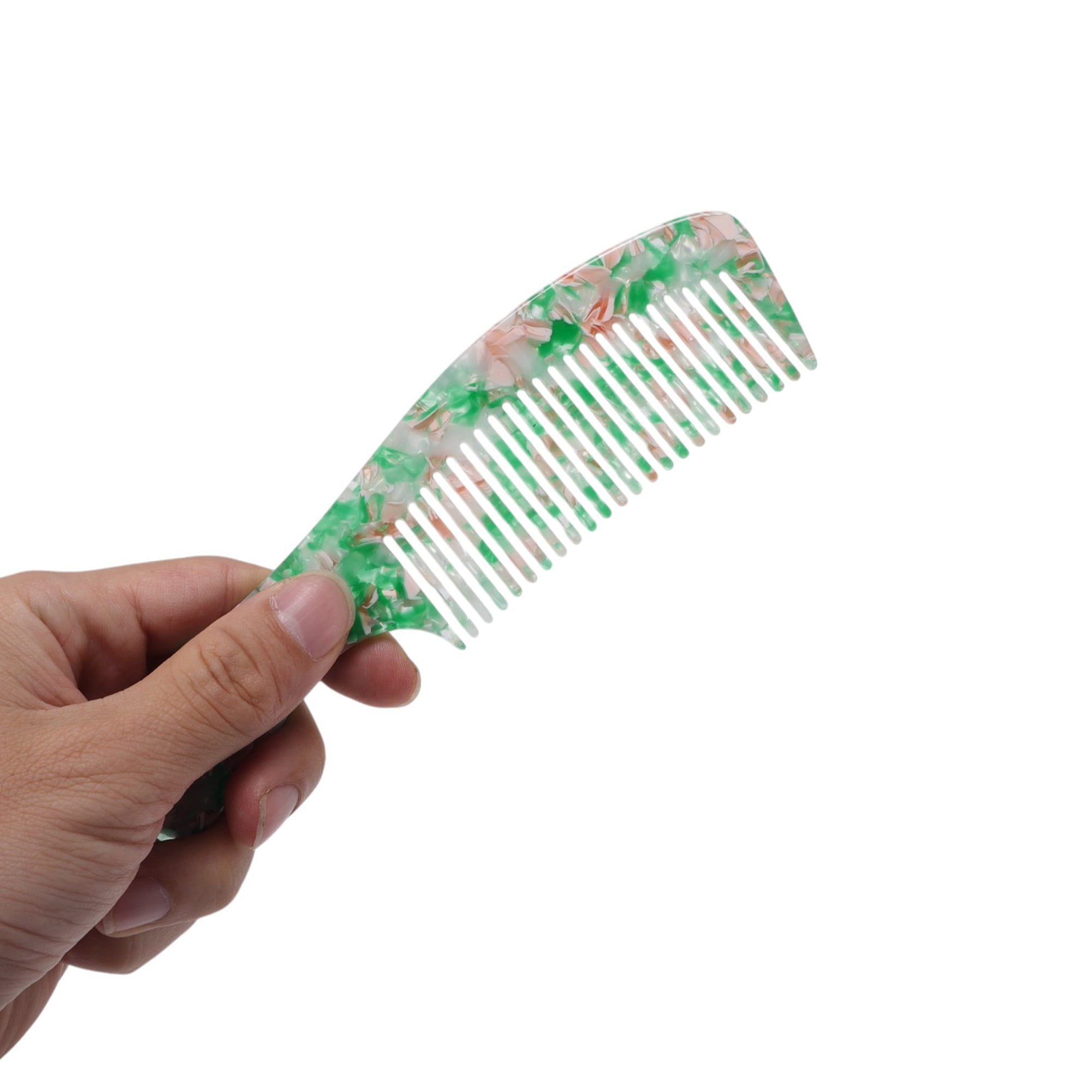 Unique Bargains 1 Pc Women Durable Hair Straightening Comb for Curly Wavy Hair Green