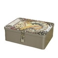 thumbnail image 5 of 1 Set Tin Box with Lock Key Convenient Desktop Storage Box Vintage Style Jewelry Storage Case for Home, 5 of 7