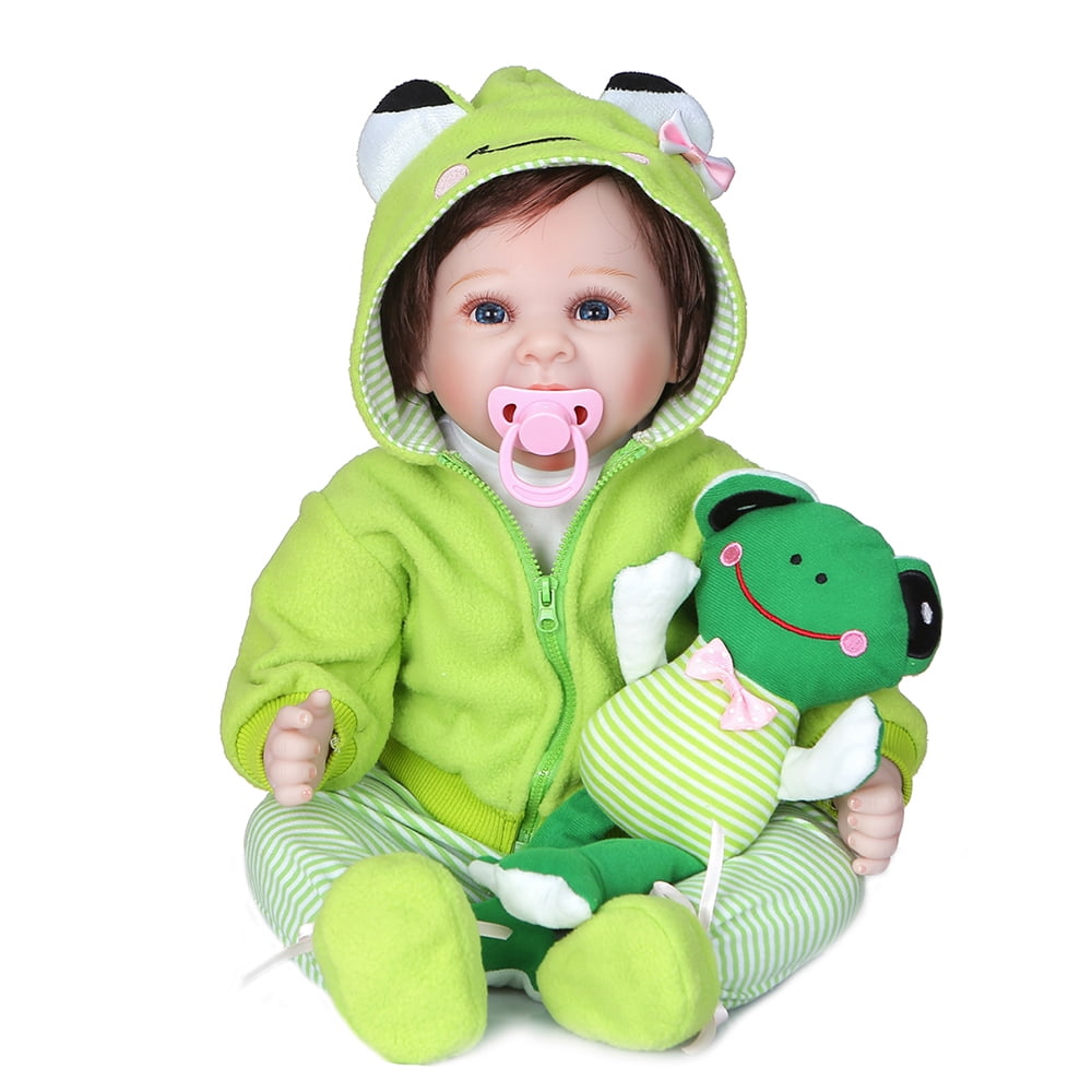 Reborn Baby Doll Outfits Accessories 6 Piece Set with Pacifier and Toy Frog for 20-22