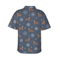 thumbnail image 3 of Daiia Squirrel And Snowflakes Hawaiian Shirt for Men Gentle Cotton Regular Short Sleeve Casual-X-Large, 3 of 9