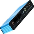 thumbnail image 1 of HLONK Carte Son Externe USB 2.0 Adaptateur Audio Surround 5.1 6 Canaux pour PC-Bleu F115768, 1 of 7