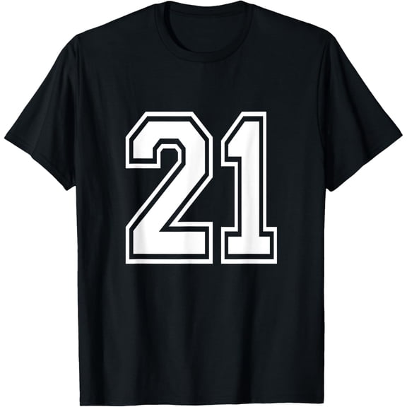 Playful Comfort Tee - Number 21 Varsity Sports Team Jersey 21st Birthday 21 Years T-Shirt