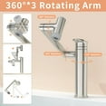 thumbnail image 2 of 1080°Rotatable Bathroom Vanity Faucet 1 Hole, Height Adjustable Single Handle Sink Faucet Bathroom with 2 Water Outlet Modes, Bar Sink Tap with Temperature Display (Brushed Nickel), 2 of 12