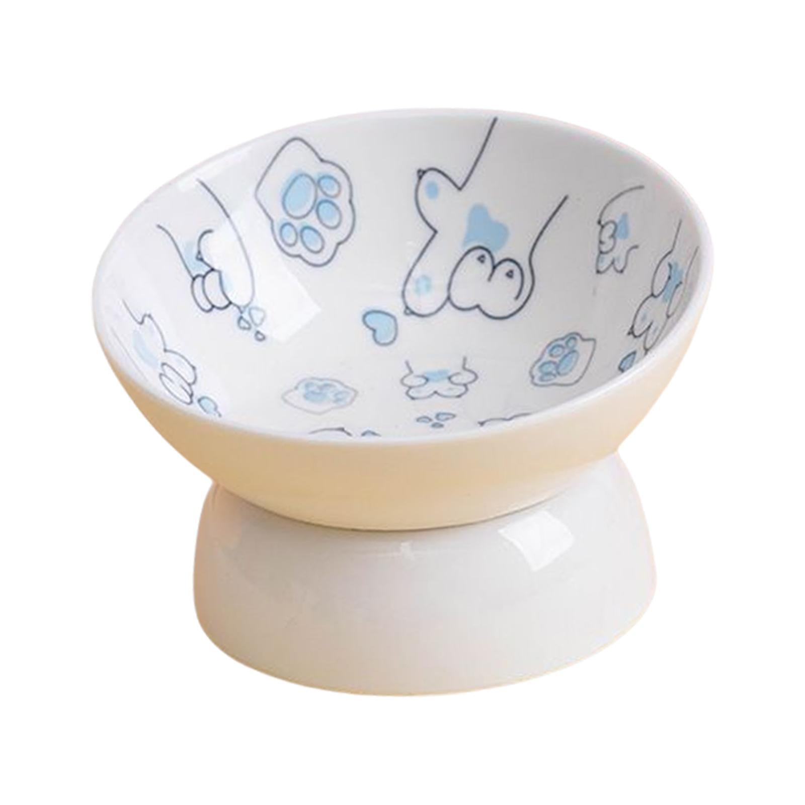Elevated Cat Bowl Cat Food Plate, Pet Feeding Bowl Water Drinking Bowl Food Container Dog Bowl Pet Bowl Raised Pet Feeder for Kitten Puppy , Blue