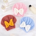 thumbnail image 6 of Blue Microfiber Hair Wrap Turban, Absorbent Hair Drying Cap with Plush White Bow, Comfortable Head Wrap for Wet Hair, Essential Bath and Shower Hair Accessory, 6 of 6