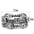 thumbnail image 2 of Women's Stainless Steel High Polished 6.31(g) CZ Clear Ring Set, 2 of 4