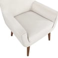 thumbnail image 5 of Linen Fabric Accent Chair, Mid Century Armchair with Wooden Legs, Modern Upholstered Reading Accent Chairs for Living Room Bedroom,Beige, 5 of 7