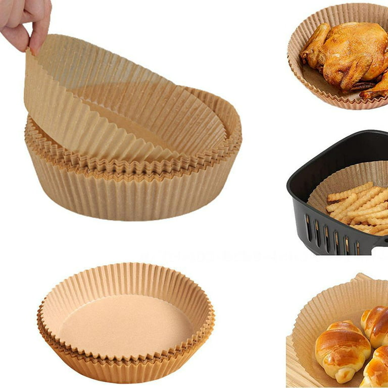 Oil-absorbing paper, the seller uses air fryer special paper Japan double- sided silicone oil paper baking round boxed oil-absorbing paper food-grade  paper holder-200primary colors (16*4.5cm)-OPP Bags 