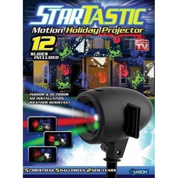 Startastic Holiday Laser Lights Christmas Projector Movie Slide 12 Modes, As...