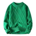 thumbnail image 4 of Juslio Mens Sweaters Pullovers Mens Tops Solid Crew Neck Long Sleeve Knit Green, 4 of 6