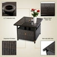 thumbnail image 6 of DORTALA Rattan Wicker Umbrella Square Side Table Outdoor Stand Garden Leisure Coffee Table with Umbrella Hole, Dark Brown, 6 of 8