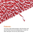 thumbnail image 4 of Uxcell Cotton Rope Twisted Braided Rope Cord, Red White50m/55 Yard 1.5mm Dia for Wall Hanging, Plant Hanger, 4 of 7